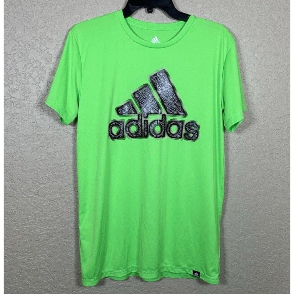 Adidas Prime Green Athletic Active Wear T-Shirt Top Youth Boys Size  XL 18-20